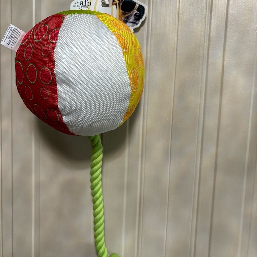 Brand new AFP Swimmer Time  Ball With Roap Dog Toy 21” With Squeaker